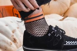 TSK1122 Multi-color Band Fishnet 5-Pk Sock Women