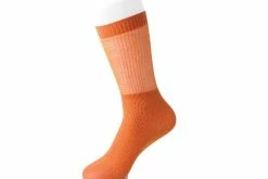 TSK1129 Women Orange Ribbed Glitter Sock