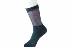 TSK1131 Green Ribbed Glitter Sock Women