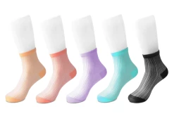 TSK1133 5-pk Ribbed Pastel Sock