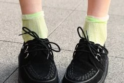 TSK1134 Women Lime Mesh Sock