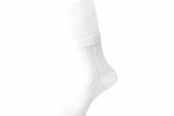 TSK1138 Women's Sheer White Stripe & Polka Dot Sock