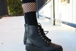 TSK1141 Women Black Knee High Mesh Sock