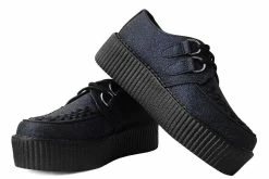 V3011 Black Glitter D-Ring Mondo Creeper Women