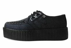 V3011 Black Glitter D-Ring Mondo Creeper Women