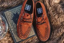 V3022 Women Brown Suede Mondo Creeper