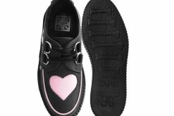 V3026 Back In Stock Black TUKskin™ & Pink Heart Mondo Creeper