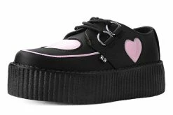 V3026 Back In Stock Black TUKskin⢠& Pink Heart Mondo Creeper