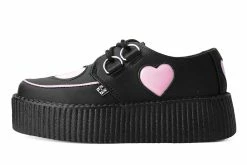 V3026 Back In Stock Black TUKskin™ & Pink Heart Mondo Creeper