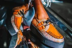 V3035 Orange & Beige Floral D-Ring Viva Creeper Women