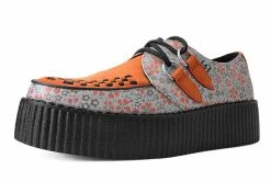 V3035 Orange & Beige Floral D-Ring Viva Creeper Women