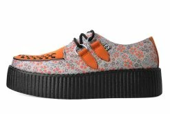V3035 Orange & Beige Floral D-Ring Viva Creeper Women