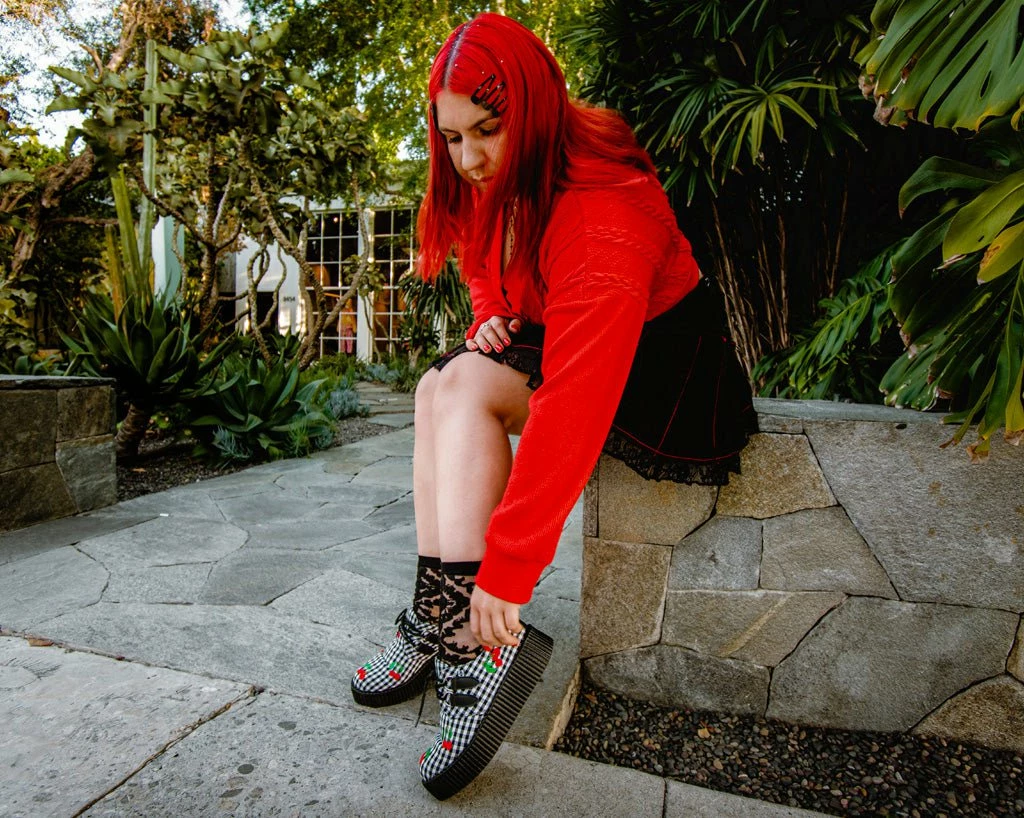 V3071 Cherry Gingham Mondo Creeper New Arrivals