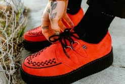 V3072 Red Suede Mondo Creeper Women