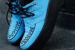 V3073 Dusty Blue Faux Suede Mondo Creeper