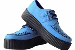 V3073 Dusty Blue Faux Suede Mondo Creeper