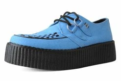 V3073 Dusty Blue Faux Suede Mondo Creeper