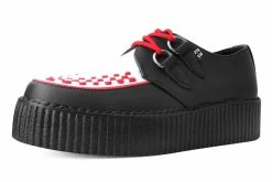 V3078 New Arrivals Black & White TUKskin™ Red Interlace Creeper