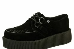 V7757 Black Suede Viva Mondo Creepers Women