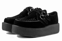 V7757 Black Suede Viva Mondo Creepers Women