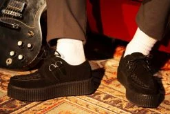 V7757 Black Suede Viva Mondo Creepers Women