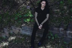 V9685 Black & Purple Leopard Monk Buckle Viva Mondo Creeper