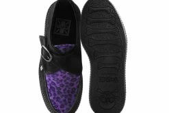 V9685 Black & Purple Leopard Monk Buckle Viva Mondo Creeper