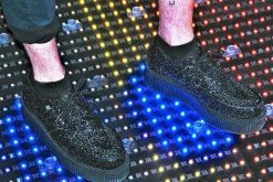 V9697 Women Black Glitter Viva Mondo Creeper