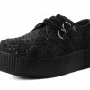 V9697 Women Black Glitter Viva Mondo Creeper