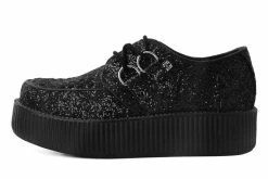 V9697 Women Black Glitter Viva Mondo Creeper