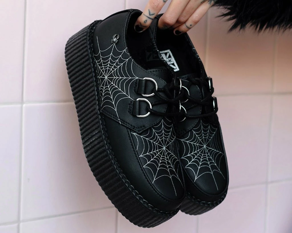 V9745 Black Glow Spiderweb Mondo Creeper Women