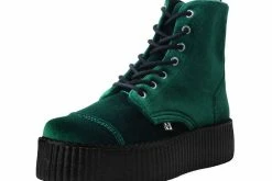 V9759L Women Green Velvet 7-Eye Viva Mondo Boot
