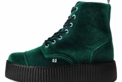 V9759L Women Green Velvet 7-Eye Viva Mondo Boot