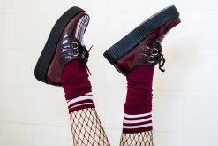 V9867 Burgundy Rub-Off TUKSkin™ & Tartan Creeper