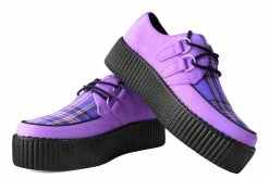 V9892 Lavender Suede & Tartan Creeper