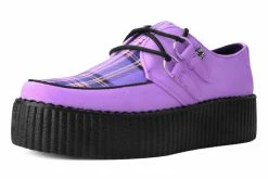 V9892 Lavender Suede & Tartan Creeper