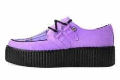 V9892 Lavender Suede & Tartan Creeper