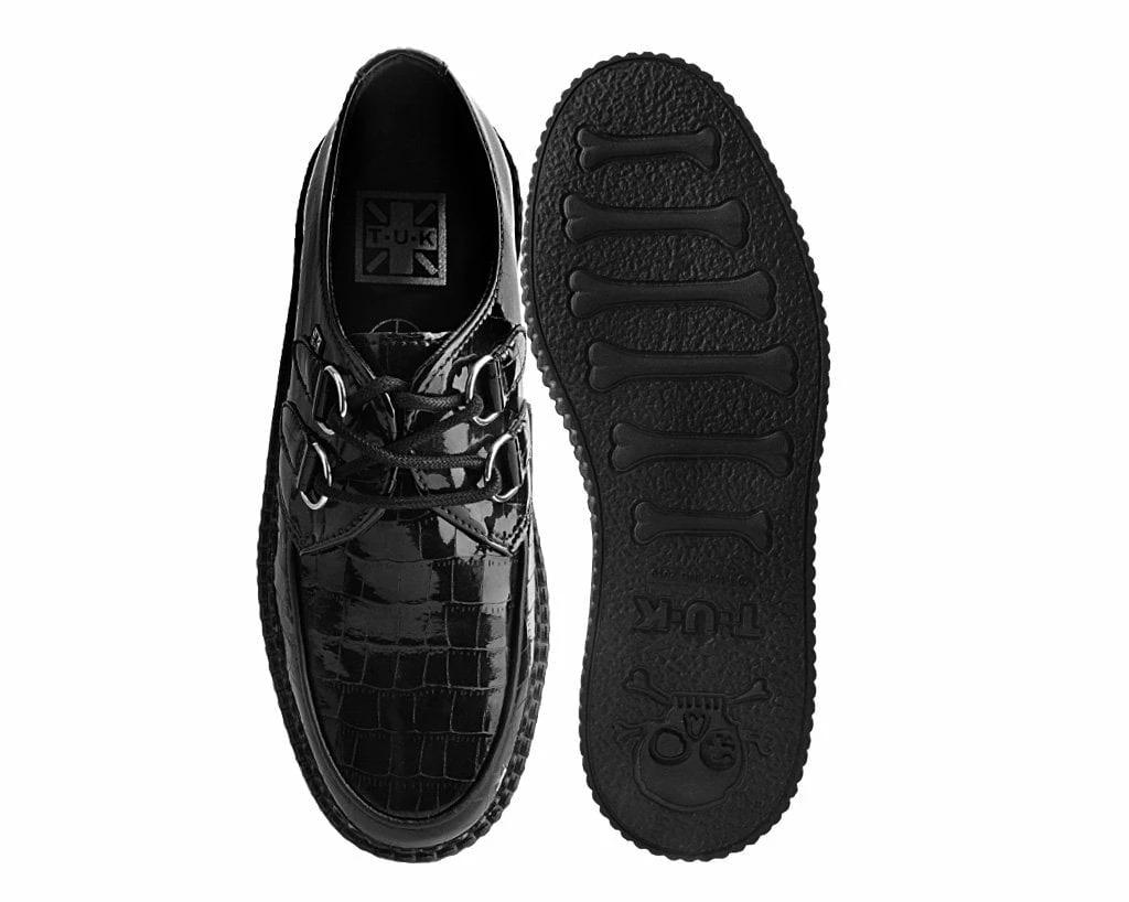V9895 Black Crocodile Creeper Women