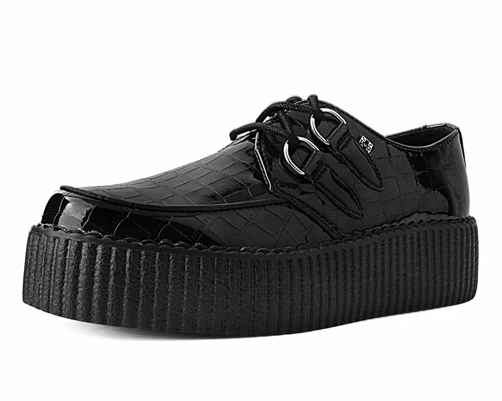 V9895 Black Crocodile Creeper Women