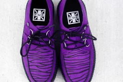 V9903 Purple & Zebra Faux Suede Creeper