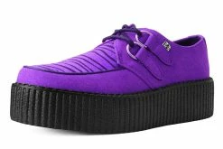 V9903 Purple & Zebra Faux Suede Creeper