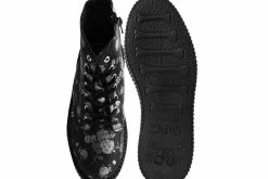 V9916 Black & Silver Rose Print Boot Women