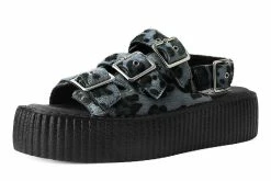 V9959L Grey Leopard 3-Buckle Mondo Sandal Women