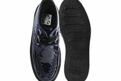 V9967 Women Black Metallic Sparkle D-Ring Mondo Creeper