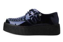 V9967 Women Black Metallic Sparkle D-Ring Mondo Creeper