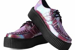 V9969 Women Red Oil Slick D-Ring Mondo Creeper