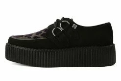 V9971 Women Black & Olive Leopard D-Ring Mondo Creeper