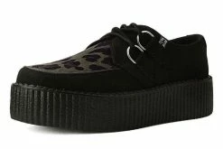 V9971 Women Black & Olive Leopard D-Ring Mondo Creeper