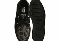 V9971 Women Black & Olive Leopard D-Ring Mondo Creeper