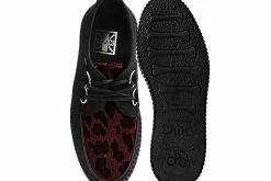 V9973 Black & Burgundy Leopard D-Ring Mondo Creeper